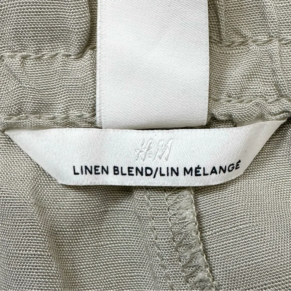 NWT H&M Linen Blend Drawstring Pull On Jogger Pants, Sz Large